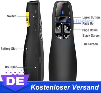 2.4 GHz USB Presenter Powerpoint Clicker Präsentation Fernbedienung Wireless l