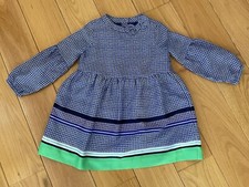 Janie  Jack Green And Blue Polka Dot Stripe Dress Size 3