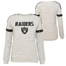 Outerstuff NFL Youth Girls Las Vegas Raiders Heathered Long Sleeve Tee