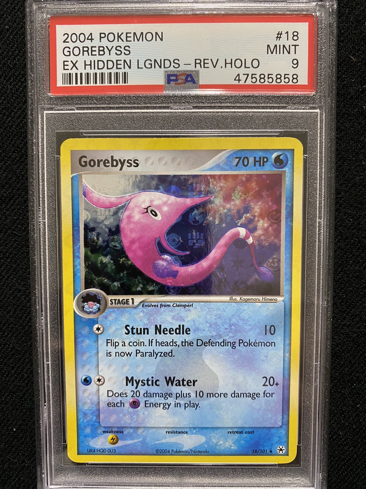 2004 Pokemon EX Hidden Legends Gorebyss Reverse Holo 18/101 PSA 9 Mint