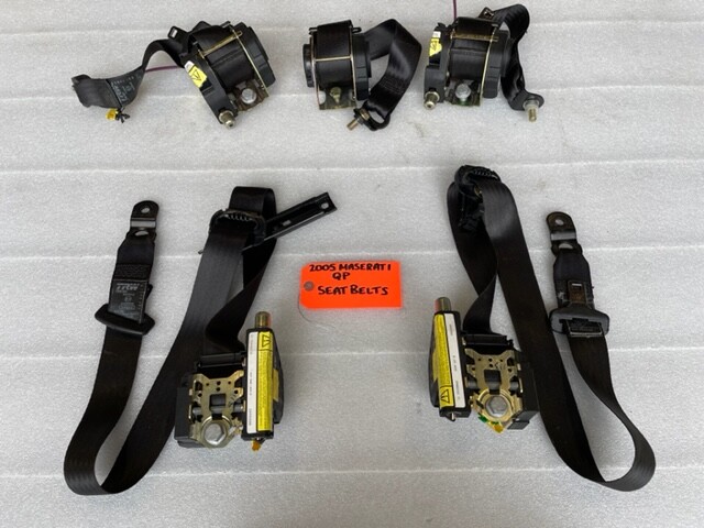 06 MASERATI QUATTROPORTE M139 OEM BLACK FRONT REAR SEATBELTS SEAT BELTS