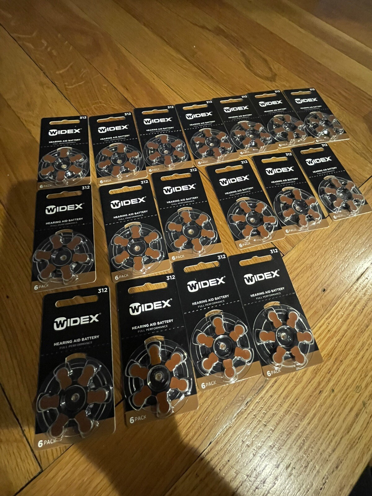 Widex hearing aid battery Size 312 (17x6 = 102 Batteries) NEW Expire 10