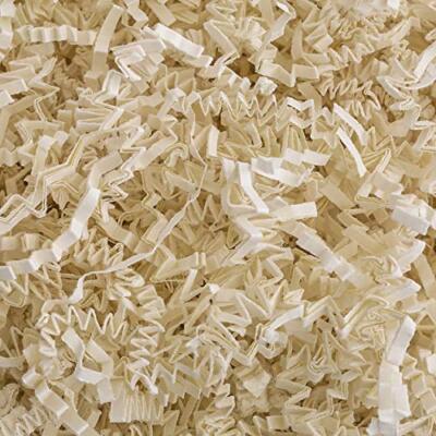 Crinkle Cut Paper Shred Filler (1/2 LB) for Gift Wrapping - Light Ivory