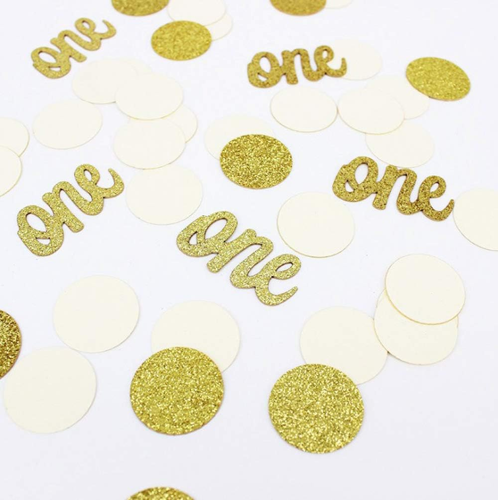 1st Birthday Table Decorations with Confetti for Baby's First Party