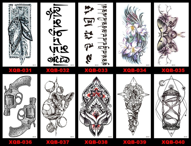 8 X Temporary Tattoos Body Arm Tattoo Sticker Half Sleeve Fake Waterproof US 