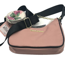 Juicy Couture Handbag Womens Taffy Chains in Love Pink Crossbody Bag Nylon Coin
