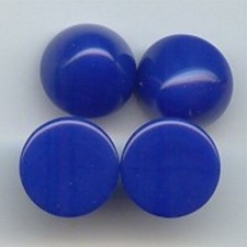 18 VINTAGE LAPIS ACRYLIC 13mm. ROUND SMOOTH HIGH DOMED CABOCHONS 7157