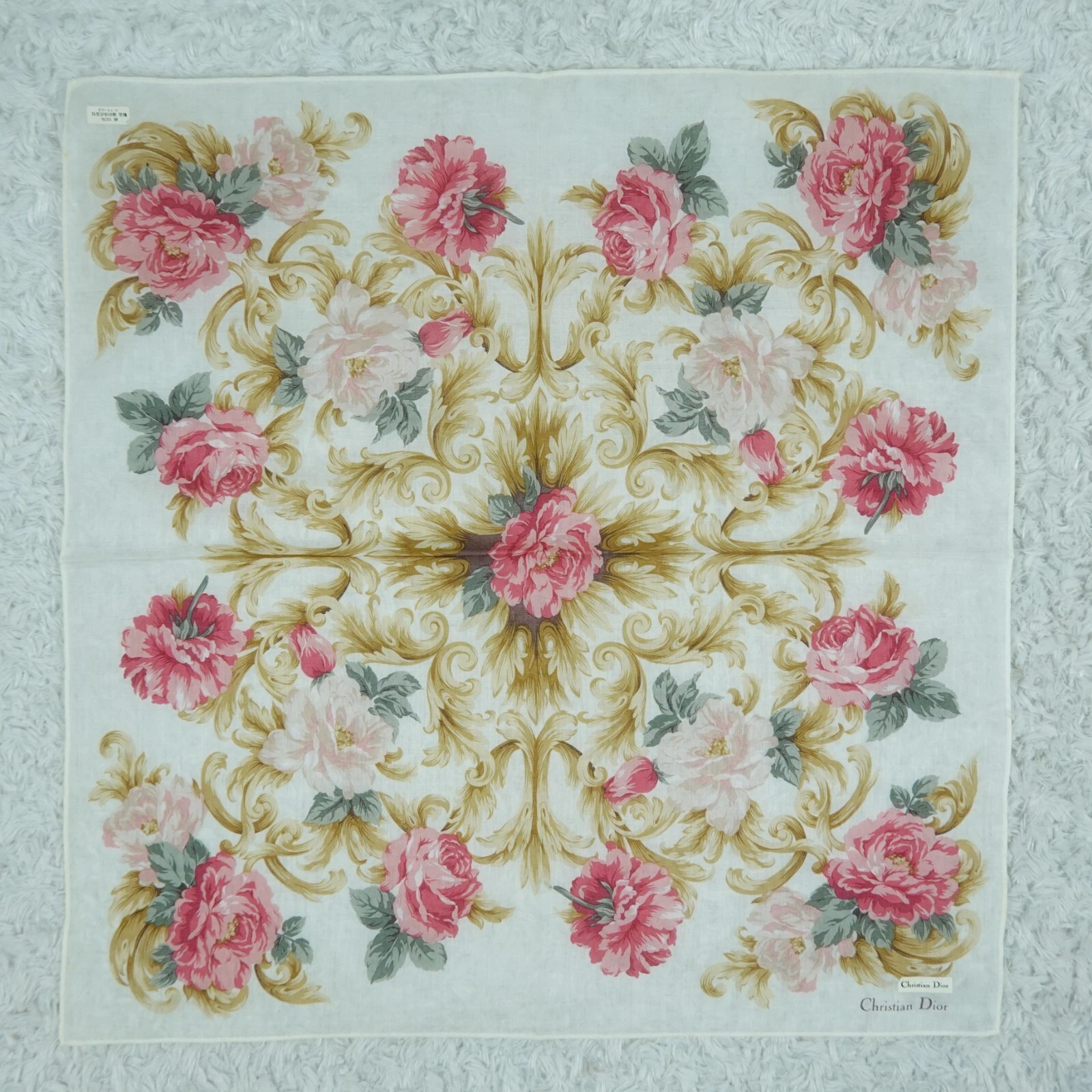 Foulard en coton rose fleur Christian Dior foulards de poche carré 18