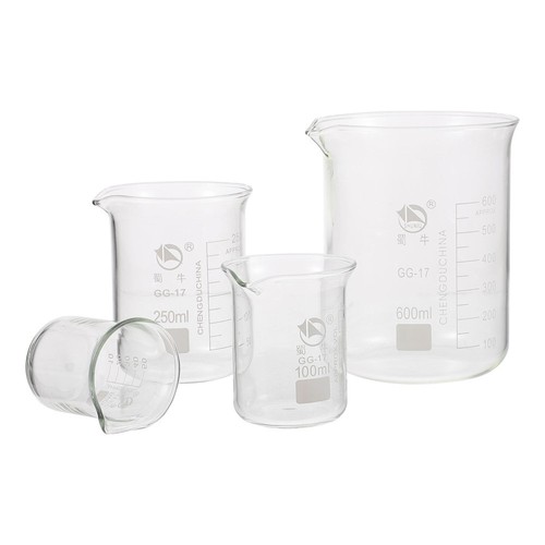 4 vente Pcs Beaker Experimental Equipment Measuring Cups Liquid Beakers with Scale