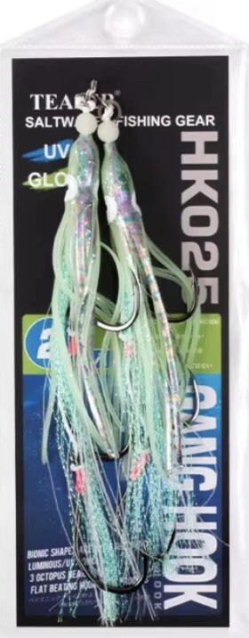 Ganchos de marcha de repuesto híbridos Octo Jigging lento 2 juegos de ganchos 6/0 Foto 3 de 4