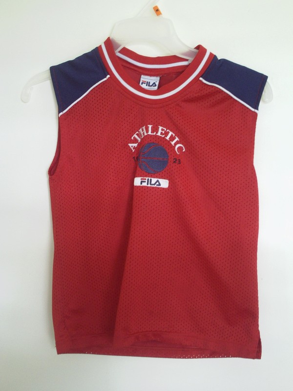 FILA  ATHLETIC BOYS CREW NECK RED NAVY TANK TOP SHIRT SIZE 6 