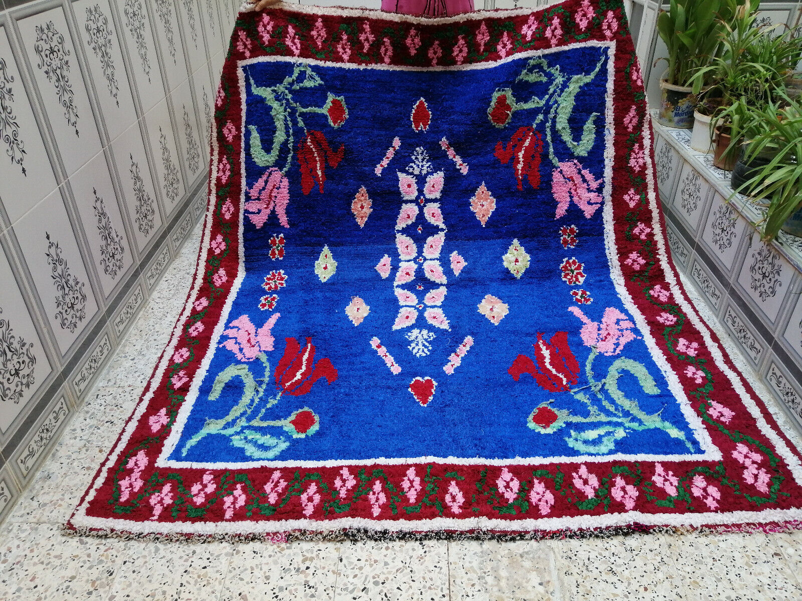 Handmade Moroccan Berber Rug Azilal Tribal Carpet Beni Ourain Vintage Rug