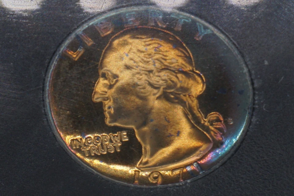 RAINBOW T0NED MINT SET -- 1971 Clad Proof U.S. Original Government Packaging OGP - Image 2 of 4