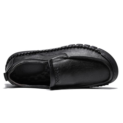 Men's Handmade Leather Casual Shoes Comfortable Loafers Flat Walking Slip On - Picture 5 of 23