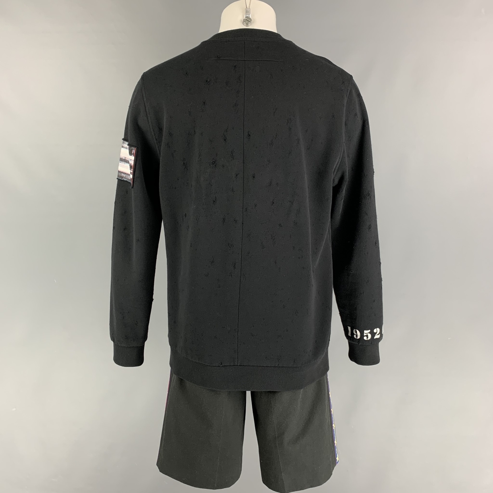 GIVENCHY Size SM Black Jesus Patchwork Cotton Ove… - image 4