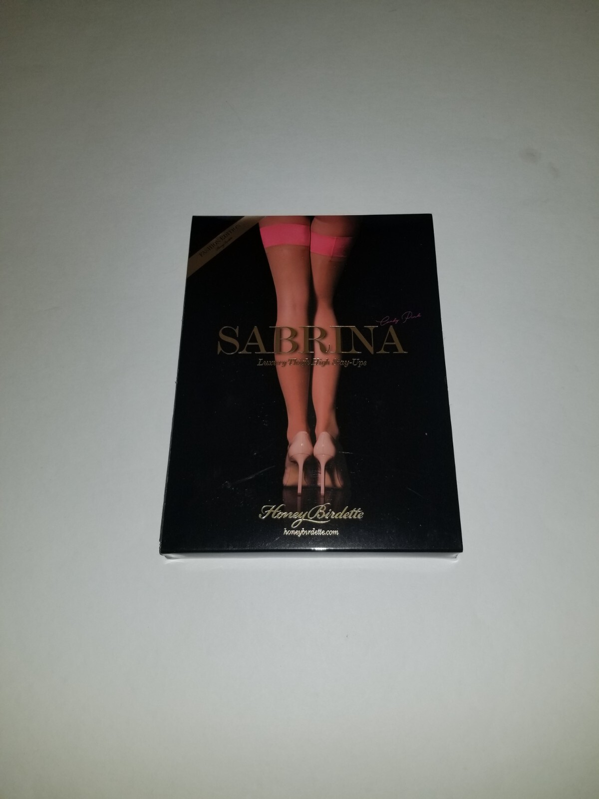 Honey Birdette Sabrina Pink Stockings Luxury Thigh High Stay Ups size Small new