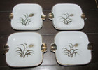 Lefton Ashtrays Set of 4 Wheat Stalk Highlights Vintage Small (NO HOLDER) — photo 1