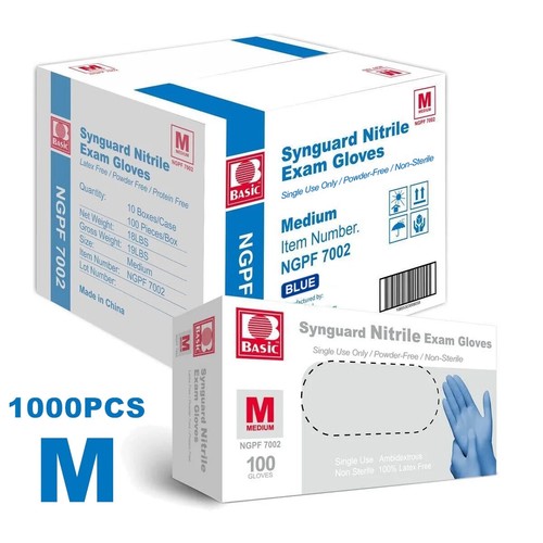 1000pc M Size 3.5 Mil Disposable Medical Nitrile Exam Gloves Latex & Powder Free - Picture 2 of 11