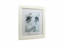 Image of Mr & Mrs Photo Frame Cream frame with Mount 4" x 6" Photo Wedding Gift