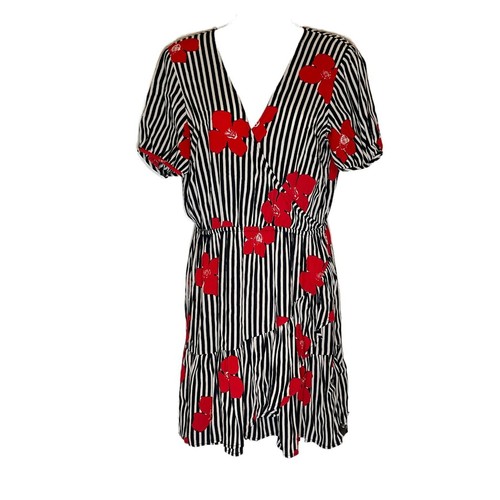 Madewell Womens Faux Wrap Dress Black 