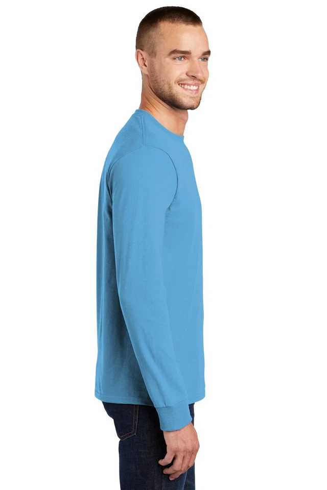 Port & Company PC61LST Mens Big & Tall Long Sleeve Essential Crew Neck T-Shirt - Image 3 of 3