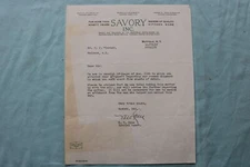 1928 SAVORY INC. MAKERS OF QUALITY KITCHEN WARE LETTER - BUFFALO, NY - K 2529