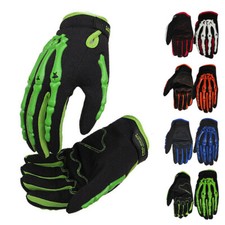 Motorcycle Skull Bone Skeleton Goth Gloves Outdoor Cycling Full Finger Gloves US