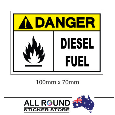 DANGER-DIESEL-FUEL--Warning-Sticker-Hazchem-Safety-Self-Adhesive | eBay