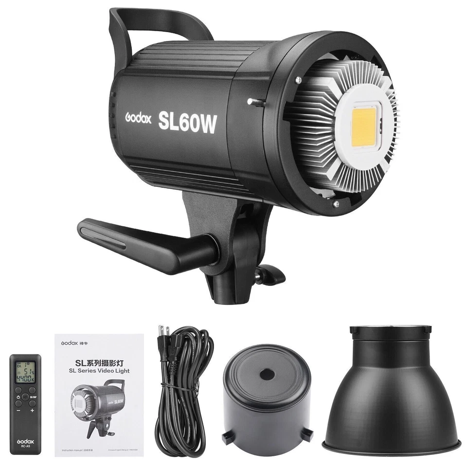 Godox SL-60W 5600K Studio LED Video Light Bowens Mount + 65cm Lantern Softbox - Image 2 of 4