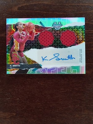 2024-25 Bowman's Best University #PDRA-KS Kennedy Smith Dual Relic AUTO