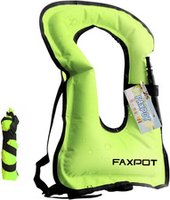 Snorkel Vest, Adults Portable Kayaking Buoyancy Inflatable Swim Vest Jackets, Di