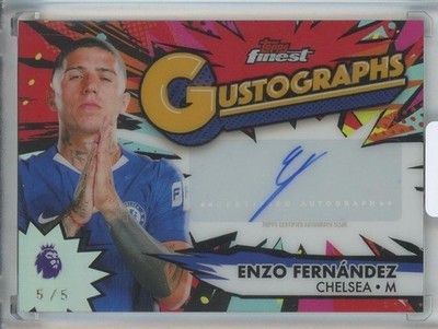 Enzo Fernandez 2025-26 Topps Premier League Finest Red Gustograph Auto 5/5 #GGEF