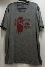Maker's Mark Master Dipper Whiskey T-Shirt Men's Size XXL Gray Red USA Made Note