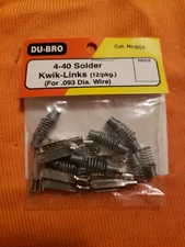 Du-Bro - 4-40 Solder Kwik-links For .093 Dia. Wire - New - Part 604 - JT25
