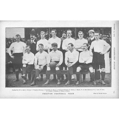 FUSSBALL Preston North End FC Teamgruppe - Antikdruck 1904