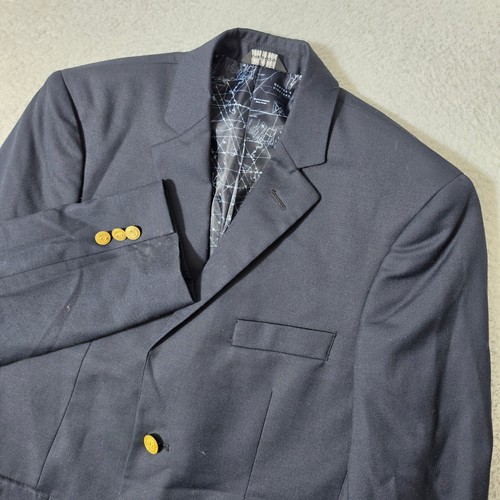 Vineyard Vines Blazer Boys 16 Navy Blue Worsted Wool Gold Crest Buttons 3J49100