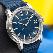 2025 Audemars Piguet Code 11.59 Blue Men's Watch 15210ST Full Set, New & Unworn