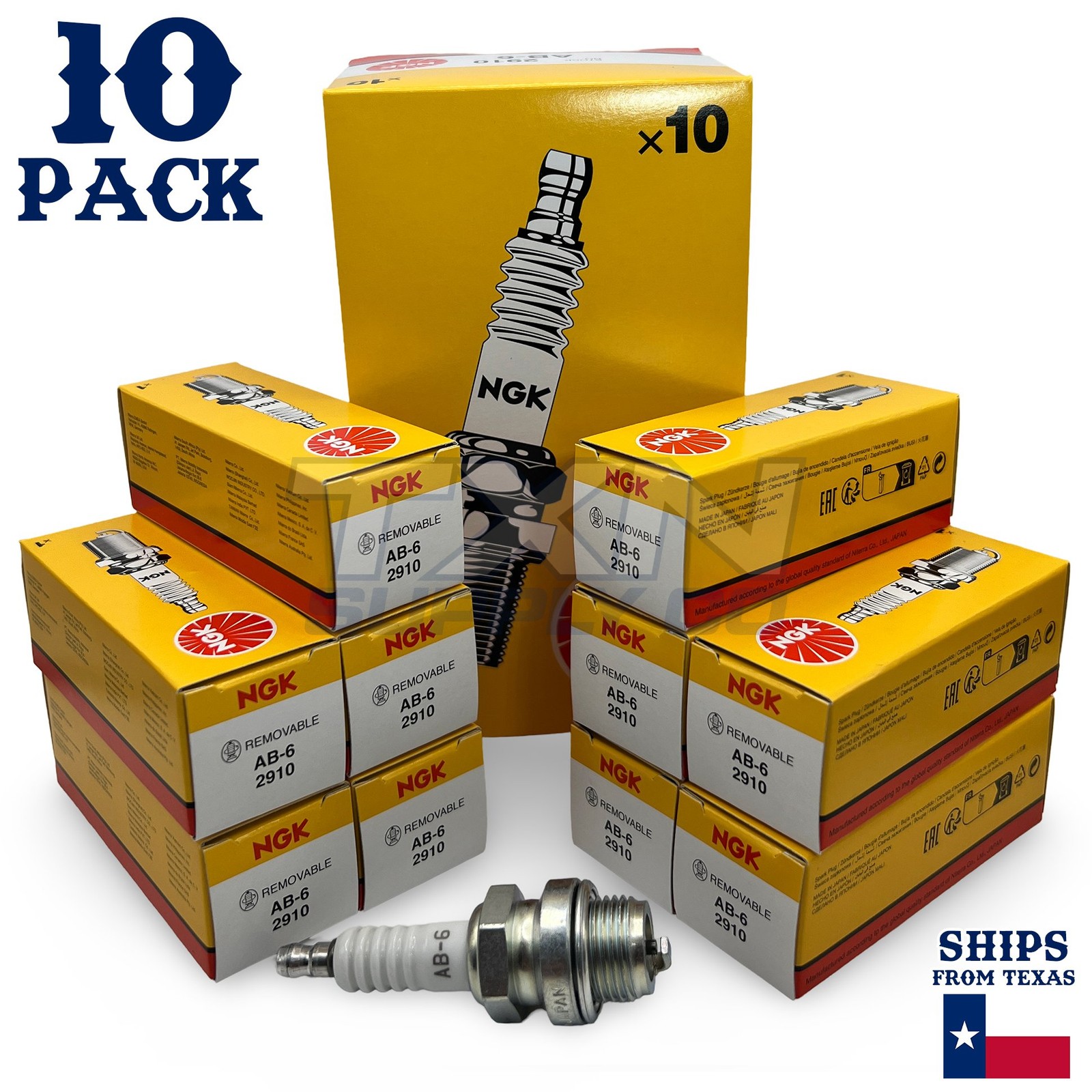 10-Pack NGK Spark Plugs AB-6 Stock # 2910