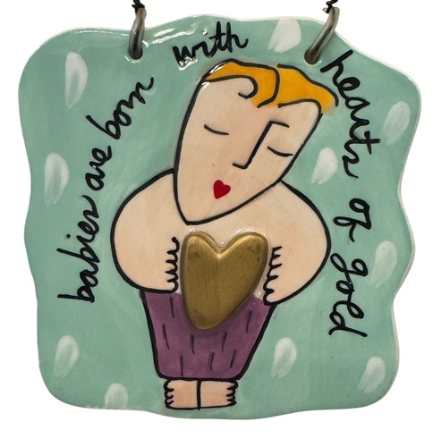 Placa Sandra Magsamen Silvestri 2001 de colección Los bebés nacen con corazón de oro nueva con etiquetas - Imagen 2 de 6