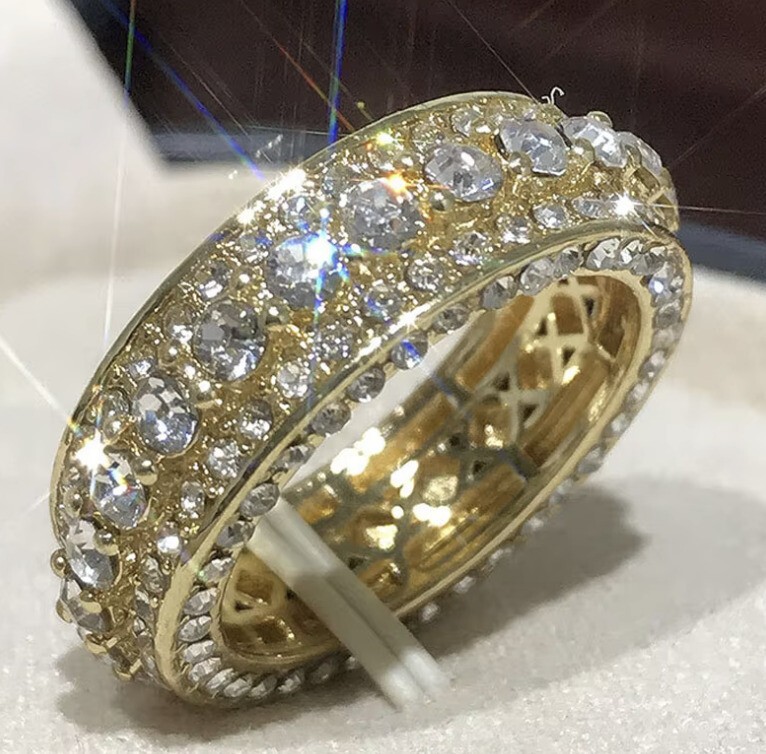 Anillos Sortijas Argollas de Compromiso Matrimonio Oro 10K Para Hombre Mujer X