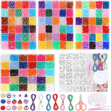 4500 Pcs 120 Colors Pony Beads Jewelry Making Kit for Ages 6-12