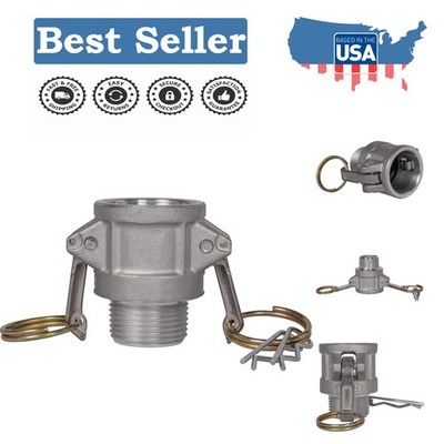 Lightweight 1'' Aluminum Camlock Hose Fittings - 2 Pcs for Efficient Connections