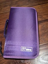 NEW - CD Case DVD Storage Holder, 128 Capacity DVD Cases Organizer CD Purple