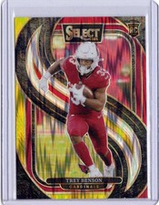 2024 Panini Select Premier Level Trey Benson #198 Red & Yellow Shock Prizm (RC)