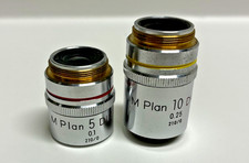Set of 2 Nikon Microscope Objective MPlan DIC 5x, 10x 210/0