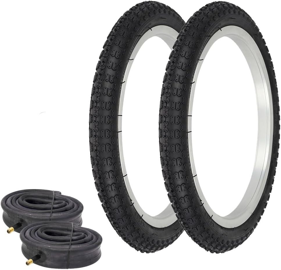 PRO+ Bike Tire 16" x 1.75" P-104A ALL BLACK (2) TIRES W/ HEAVYDUTY TUBES