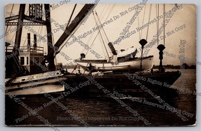RPPC 1907 USS Minnesota launch raised after fatal accident Real Photo Postcard