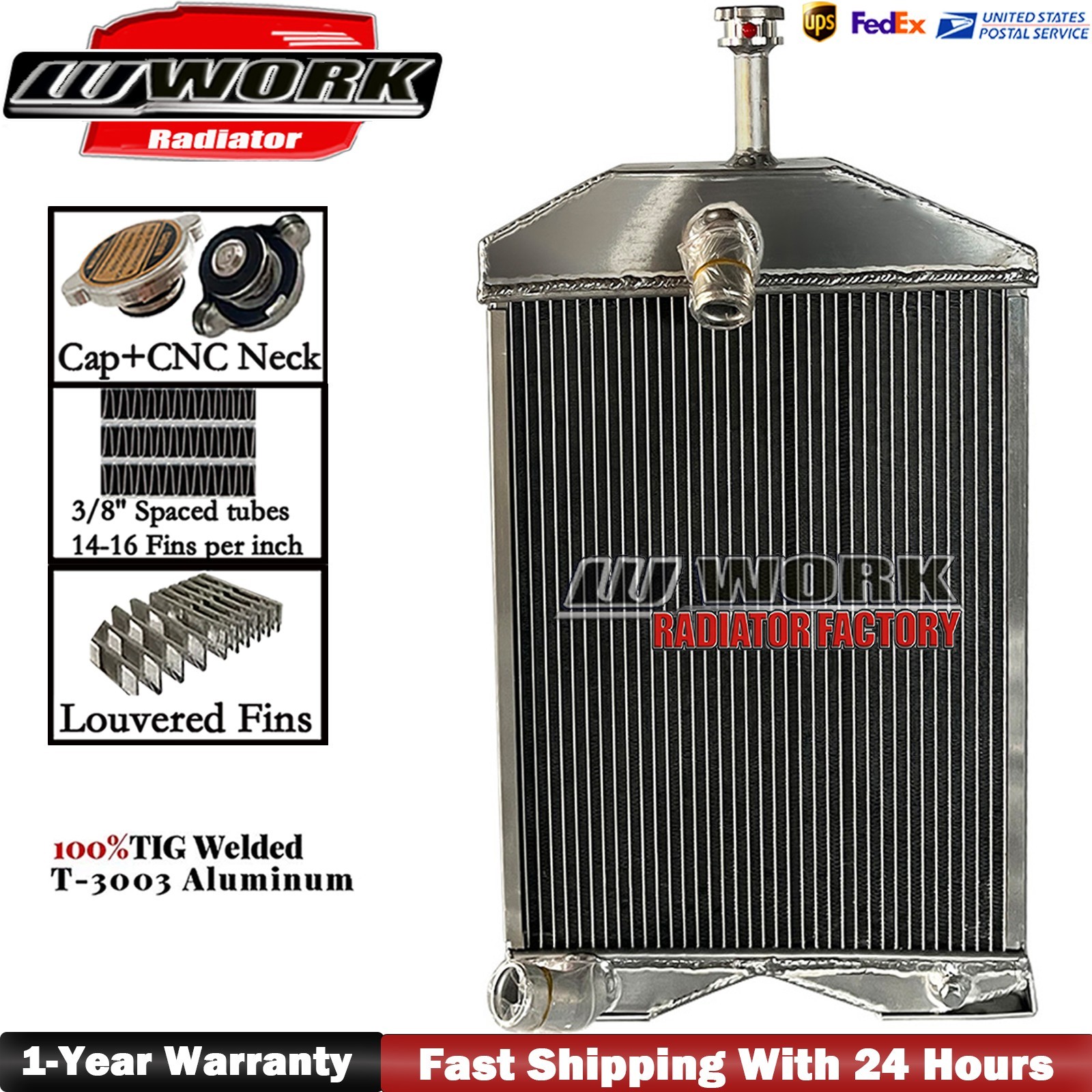 3 Rows Radiator for Massey Ferguson Tractor 20C 230 245 Gas & Diesel 539919M91