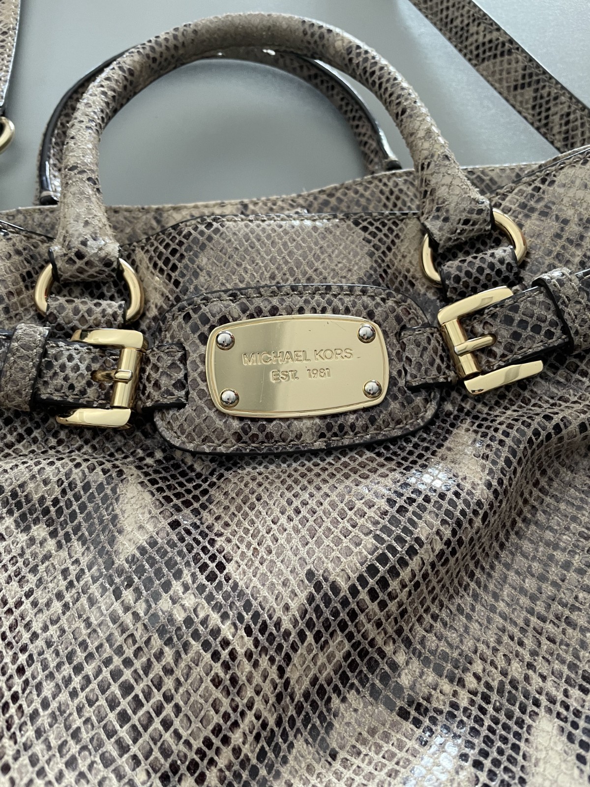 Michael Kors Beige Python Leather Organizer Cross… - image 3