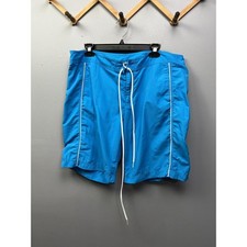 Lands End Swim Trunks Board Shorts Size XL 16 Boys Blue Drawstring